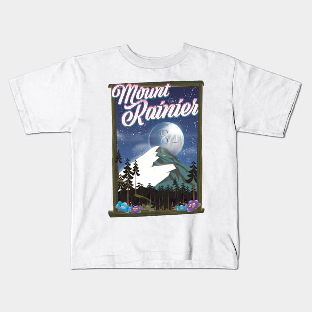 Mount Rainier USA Kids T-Shirt by nickemporium1